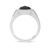 Oval Cut Black Diamond Signet Ring - 2.5 Carat