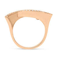 Rose Gold Yin Yang Geometric Statement Ring