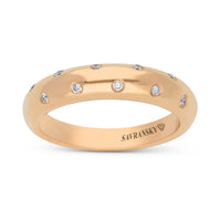 Rose Gold Chunky Diamond Band Ring