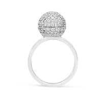 Two Tone Rose and White Gold Combo Pave Bauble Ring