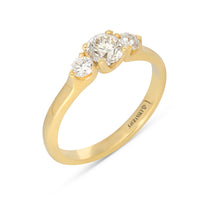 Yellow Gold Three Stone Diamond Ring