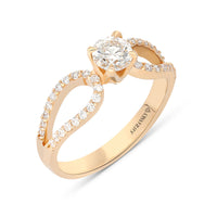 Infinity Rose Gold Round Brilliant Diamond Solitaire Engagement Ring