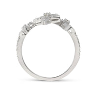Dainty Triple Flower Shaped Open Ring