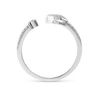 Open Star Centered Pave Diamond Ring