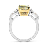 Elongated Cushion Cut Fancy Yellow Diamond Ring