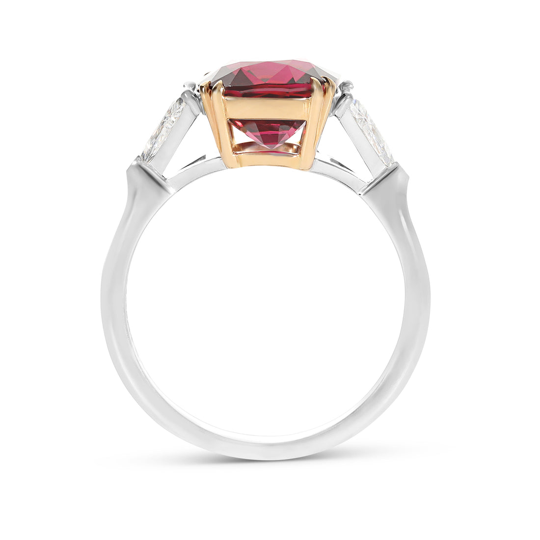 Cushion Cut Red Spinel Ring