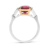 Cushion Cut Red Spinel Ring
