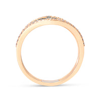 White and Black Diamond Arrow Geometric Band Ring