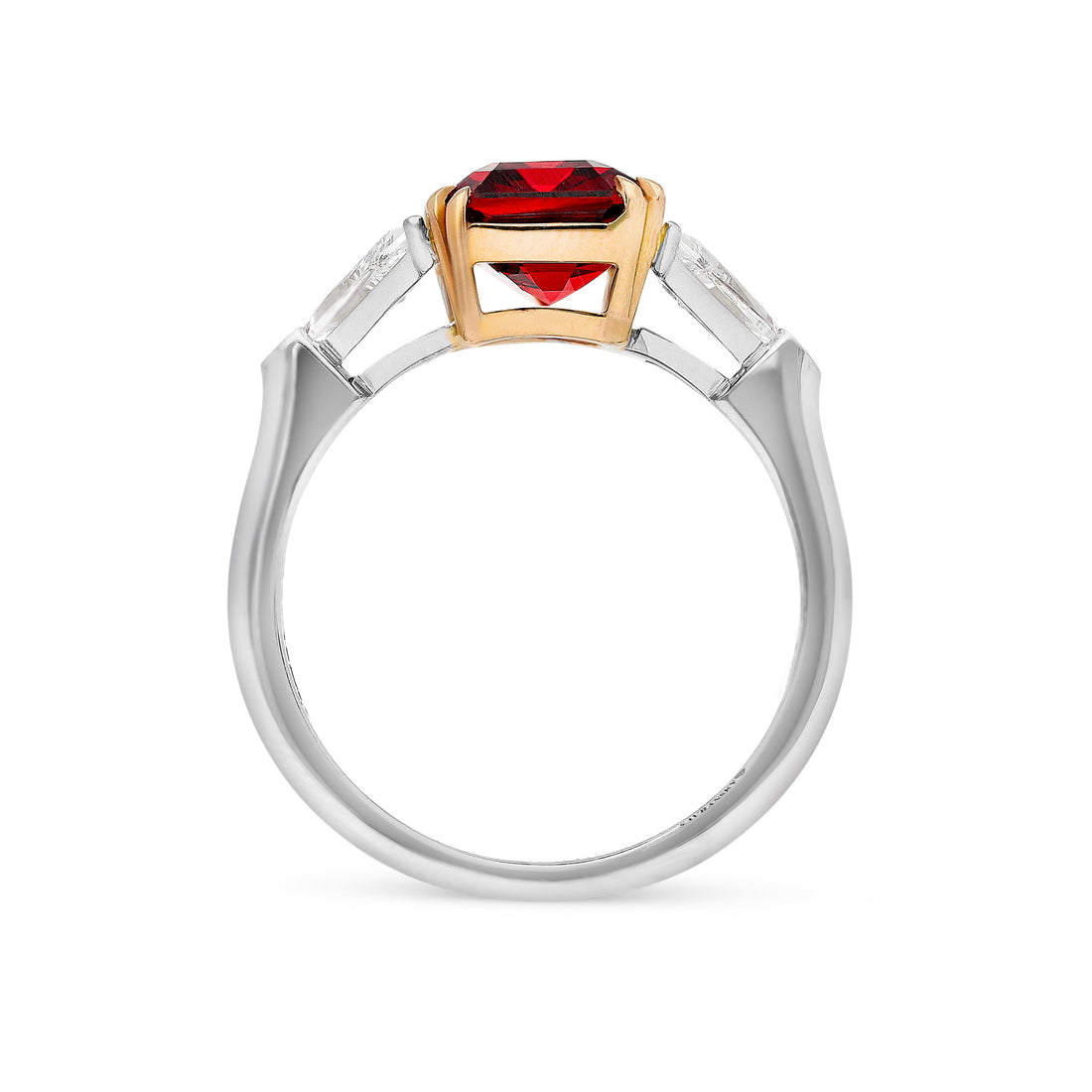 Emerald Cut Red Spinel Ring - 4.2 Carat