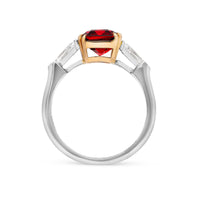 Emerald Cut Red Spinel Ring - 4.2 Carat