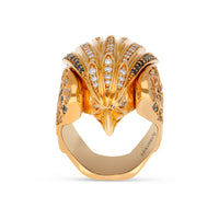 Unique Black Diamond Eagle Ring in 18K Rose Gold