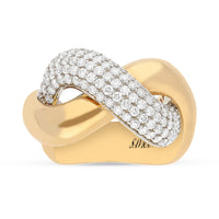 Infinity Yellow Gold Pave Statement Cocktail Ring