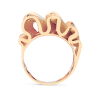 White and Black Diamond Rose Gold Statement Ring