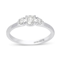 White Gold Three Stone Diamond Ring