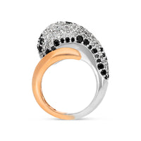 White & Black Diamond Cocktail Ring