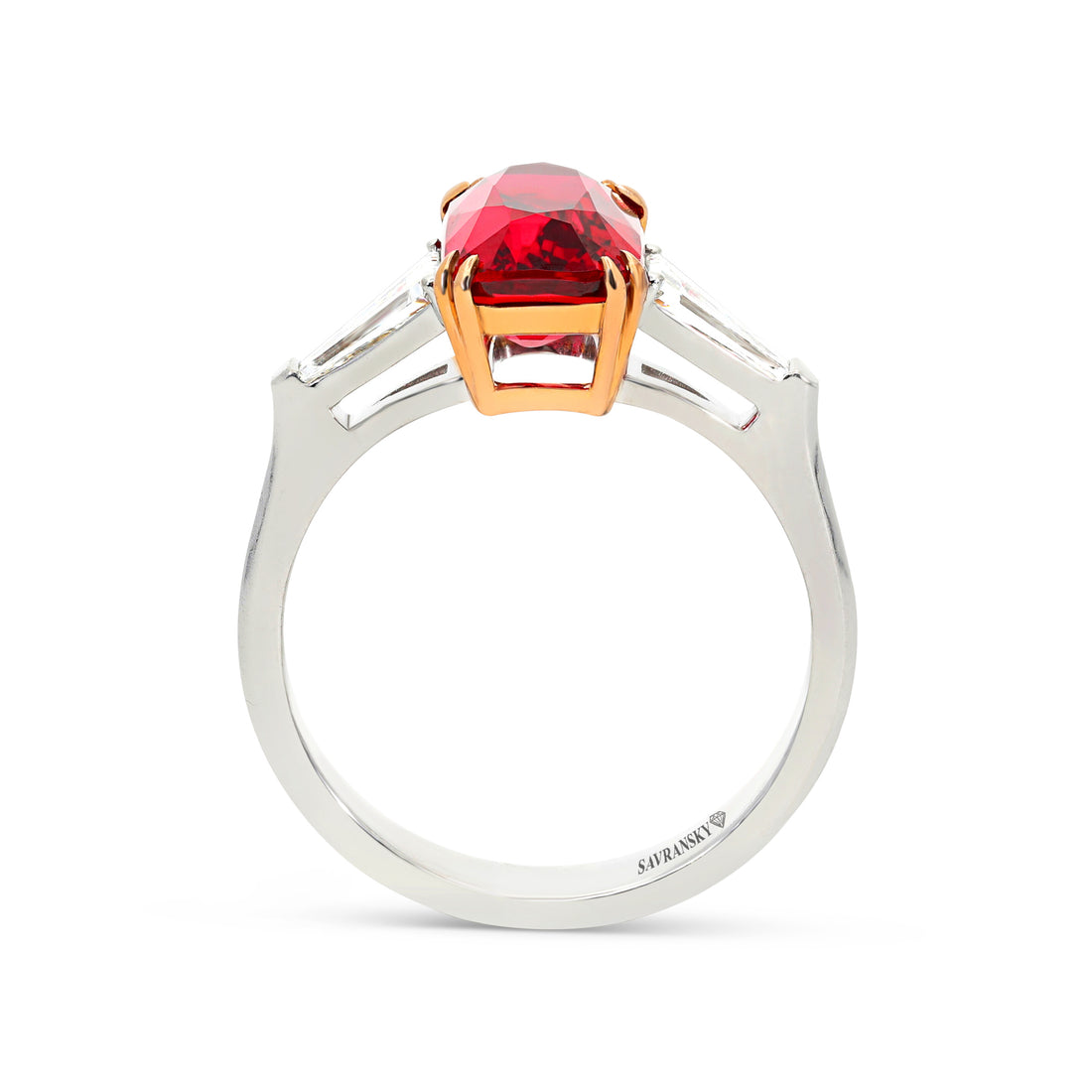Elongated Red Spinel Ring - 3.65 Carat