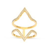 Yellow Gold Open Chevron Band Ring