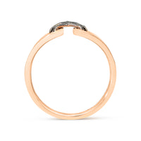 White and Black Diamond Rose Gold Fashion Ring