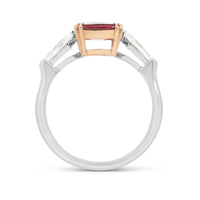 Cushion Cut Natural Ruby Ring - 2.64 Carat
