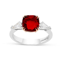 Cushion Cut Natural Ruby Ring - 2.64 Carat