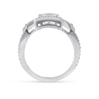 Three Stone Princess Cut Diamond Engagement Ring
