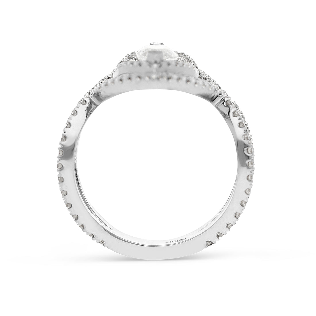 Double Halo Floating Marquise Engagement Ring