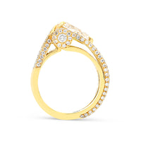 Pear Shaped Modern Style Tension Engagement Ring - 2.9 Carat