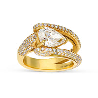 Pear Shaped Modern Style Tension Engagement Ring - 2.9 Carat