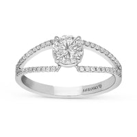 White Gold Split Shank Solitaire Diamond Engagement Ring