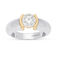 Half Bezel Solitaire Engagement Ring