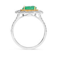 Emerald Flower-Shaped Ring - 3 Carat