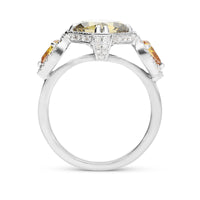 Radiant Cut Natural Fancy Intense Olive Ring
