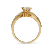 Infinity Yellow Gold Round Diamond Solitaire Engagement Ring