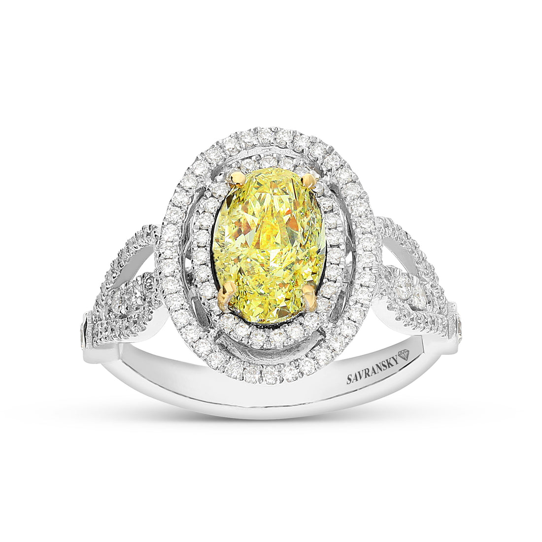 Oval Cut Fancy Yellow Engagement Ring