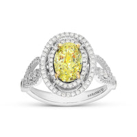 Oval Cut Fancy Yellow Engagement Ring