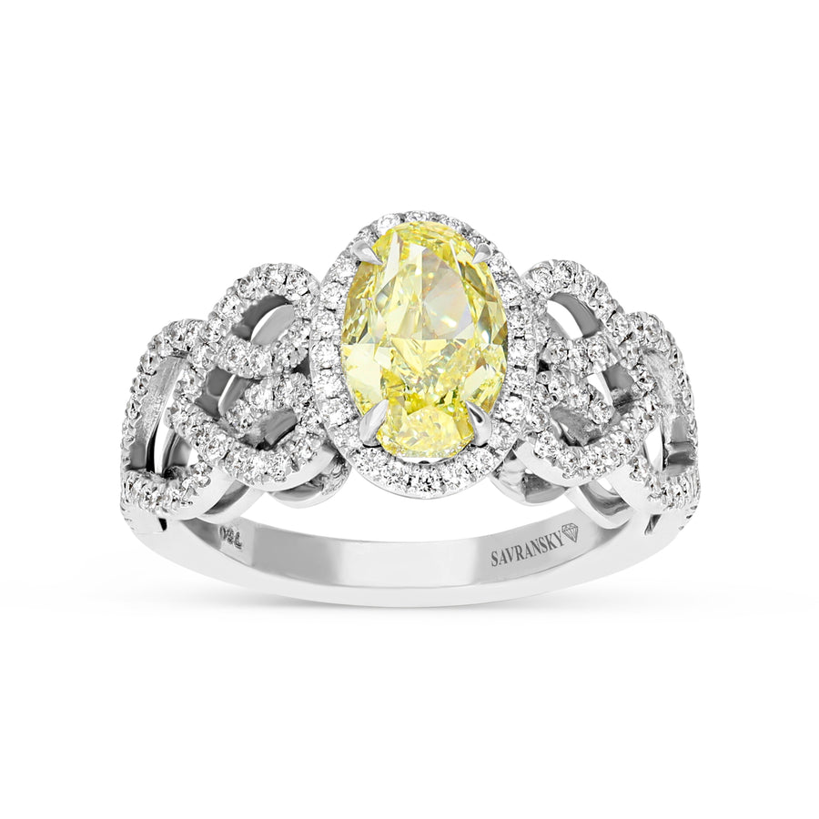 Unique Fancy Yellow Diamond Engagement Ring