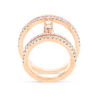 Diamond Rose Gold Double Ring