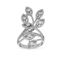 Climbing Leaves Diamond Elongated Ring