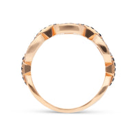 White and Black Diamond Chain Link Band Ring