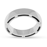 18K White Gold Men's Diamond Wedding Band