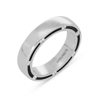 18K White Gold Men's Diamond Wedding Band