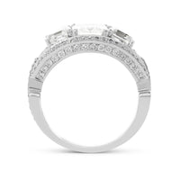 Emerald Cut Three Stone Engagement Ring