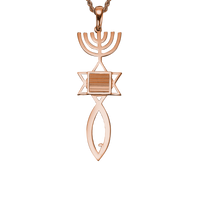 Messianic Seal of Jerusalem Pendant Necklace - 14K Gold