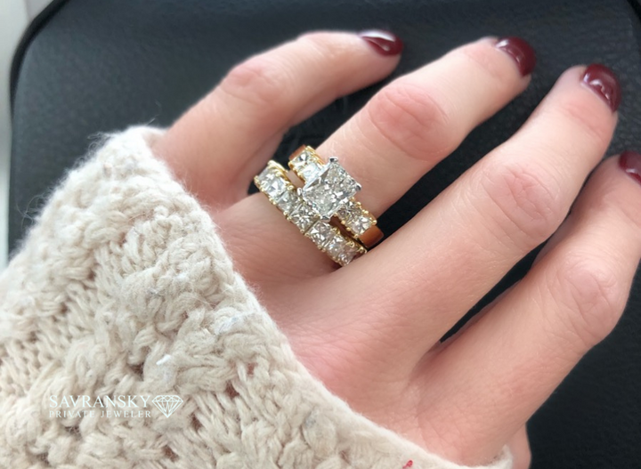 Stacked online engagement rings