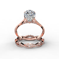 Pear Drop Cut Hidden Halo Cathedral Engagement Ring Bridal Set - 503