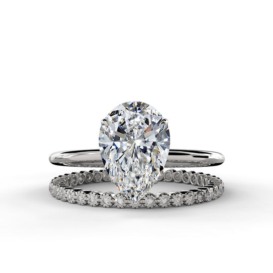 Pear Drop Cut Unique and Elegant Engagement Ring Bridal Set - 504