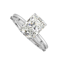 Elongated Radiant Cut Unique and Graceful Engagement Ring Bridal Set - 604