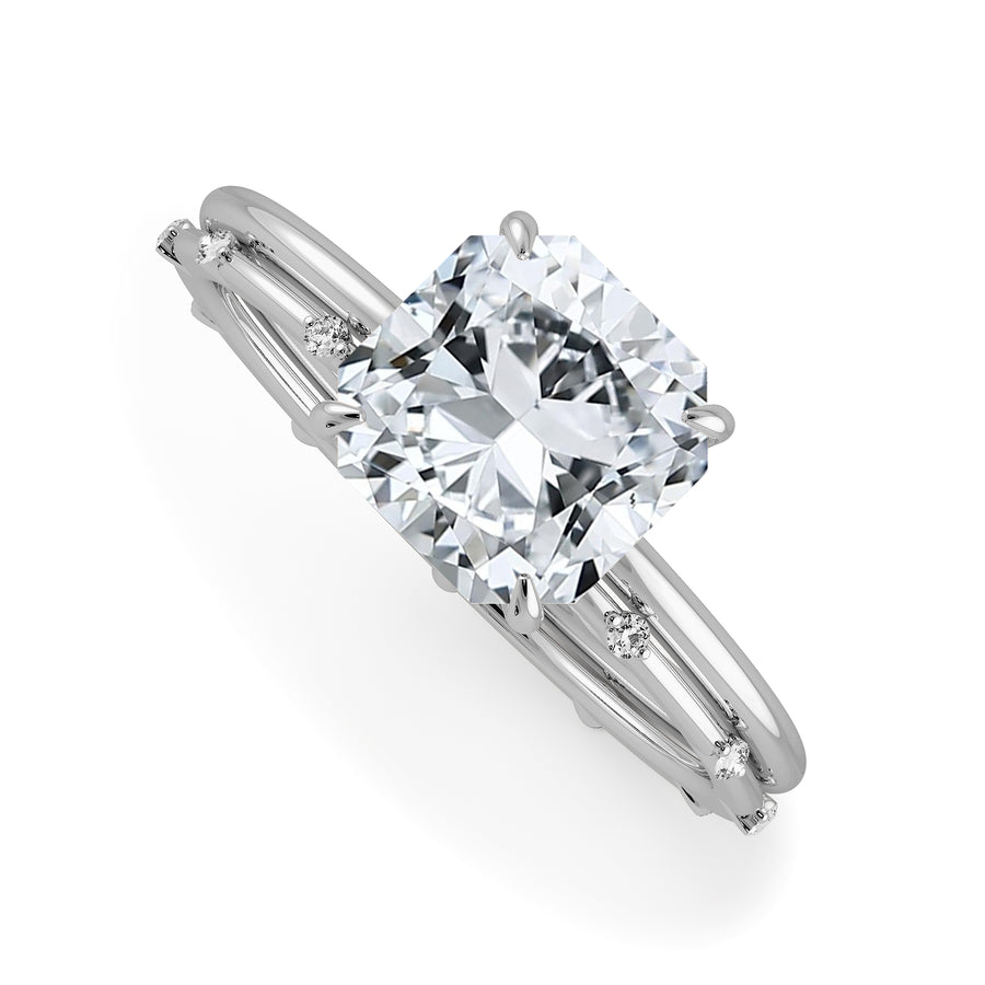 Square Radiant Cut Unique and Graceful Engagement Ring Bridal Set - 644