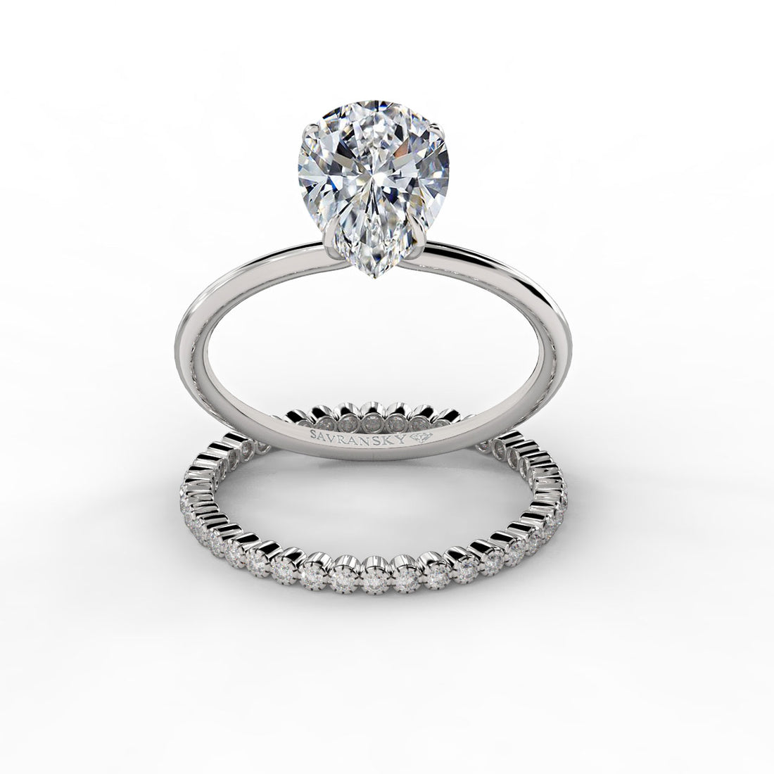 Pear Drop Cut Unique and Elegant Engagement Ring Bridal Set - 504