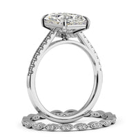 Radiant Cut Cathedral Pave Women Wedding Ring Set - 486